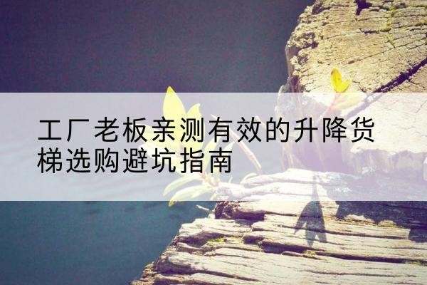 左云升降货梯怎么选-工厂老板亲测有效的升降货梯选购避坑指南